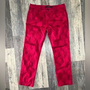 Liverpool Jeans Co. Crimson Lace Print Pants